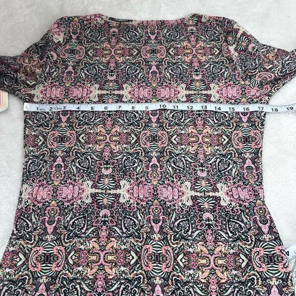 LuLaRoe‎ Women’s M Julia Midi Dress Black Pink Boho Mandala Print Stretch New - Picture 6 of 10